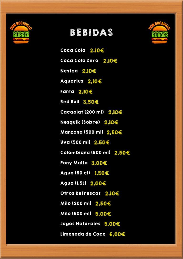 Menu Web DBB BEBIDAS