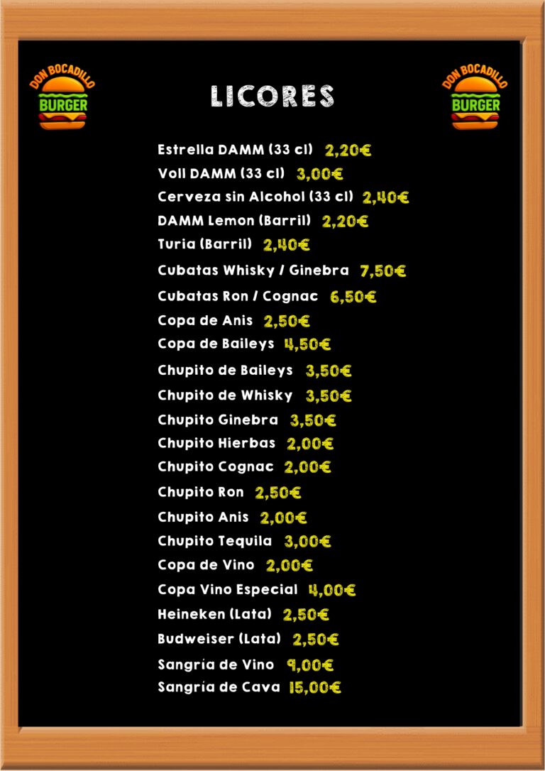 Menu Web DBB LICORES